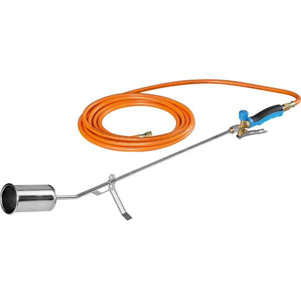 Triuso Abflammgerät ST1000 TÜV-geprüft, langes Rohr, Brenner Ø 60 mm, abschraubbar, Schlauch 5,00 m, 3/8"